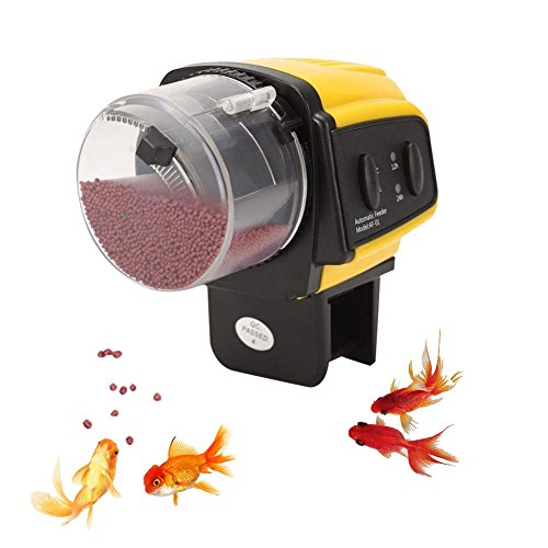 Zerodis Automatic Fish Feeder for Fish Tank Pond Electrical Holiday Aquatic Pets Goldfish Turtle Food Timer Dispenser Home Aquarium,Manual/Auto