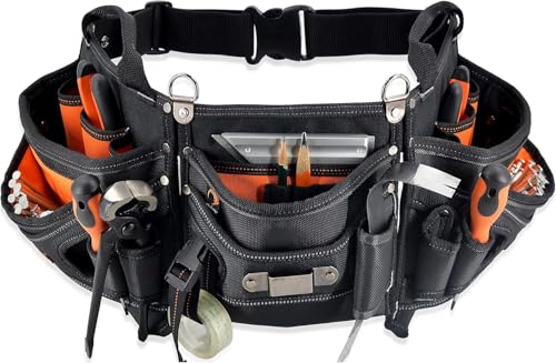 WELKINLAND Ceinture à outils de charpentier à 18 poches – Pochette à outils de construction et CVC pour charpentier