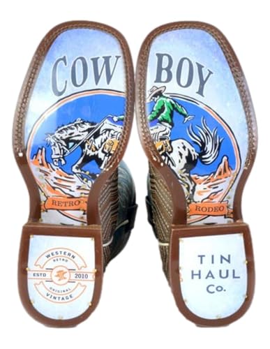 Tin Haul Men's Quantum Western Boot Broad Square Toe - 14-020-0077-0522 BR 10.5 EE US Brown3