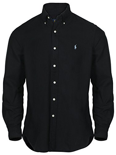 Polo Ralph Lauren Mens Long Sleeve Oxford Button Down Shirt-Black-L