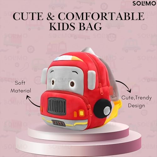 Image of Amazon Brand - Solimo School Bag for Kids Boys and Girls, 14 Inch Small Backpack for Kid, 2-6 Year Old, Toddler, Unisex, Picnic, Casual, Travel, Birthday,Gift For Kids (Fire)