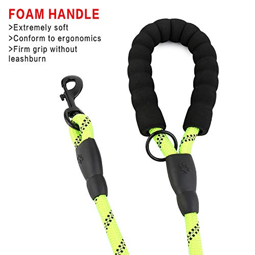 Image of Plutus Pet Rope Dog Leash 6ft Long,Traffic Padded Two Handle,Heavy Duty,Reflective Double Handles Lead for Control Safety Training,Leashes for Large Dogs or Medium Dogs,Dual Handles Leads(Green)