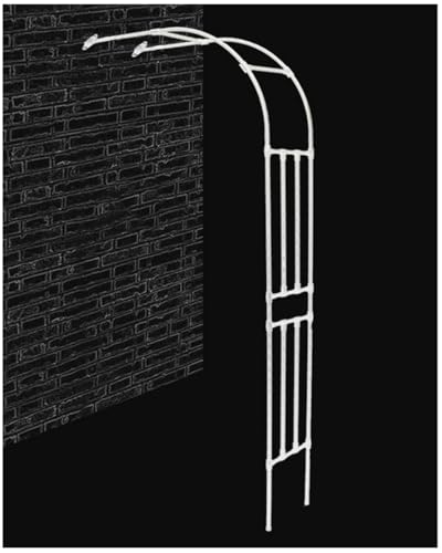 Weißes halbrundes Rosenbogen-Spalier, 240 cm hoch, Gartenbogen für Kletterpflanzen, halbrundes Rankgitter, Outdoor-Dekoration, perfekt für Hochzeiten und Landschaften