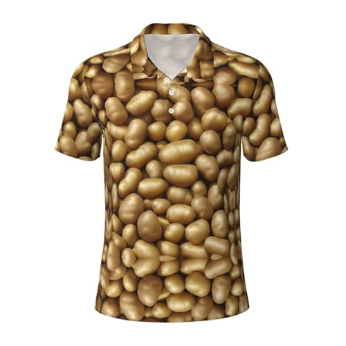 Polo de golf à motif pommes de terre, le look casual idéal pour vos barbecues et le bureau