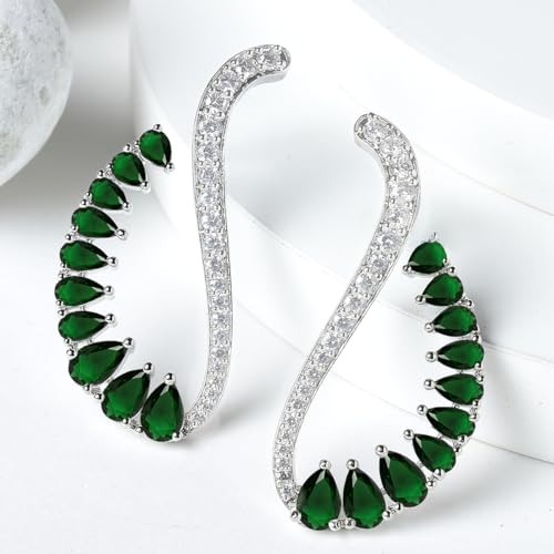 Image of Karatcart Women Green American Diamond Stud Earrings