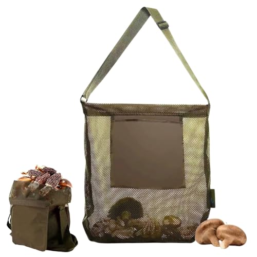 Bolsa Recolectora de Setas de Malla con Correa Ajustable – Cesta para Setas, Bayas y Hierbas