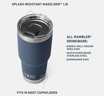 YETI Rambler 30 oz (887 ml) Tumbler, Black
