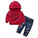 Baby Born Kleidung Set,Yanhoo Jumpsuit Kapuzenpullover Overall Baby Unisex Kleidung Babykleidung Jungen Mädchen Cartoon Brief Print Tops +Hosen Outfits 2pcs Set Kleidung
