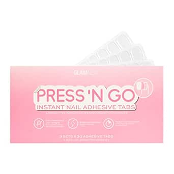 Glamnetic Press 'n Go Instant Nail Adhesive Tabs | Short Term Wear, Easily Removable & Less Damaging, Customized Fit | 90 Tabs