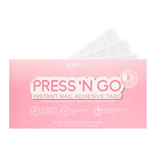 Glamnetic Press n Go Instant Nail Adhesive Tabs | Short Term Wear Easily Removable & Less Damaging Customized Fit | 90 Tabs