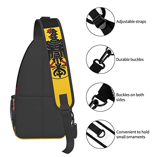 Mochila cruzada unisex bandera Alemania negra miniatura 6