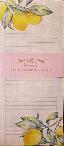 Sheffield Home Paper Goods Set of 2 Magnetic List Pads Lemon Design