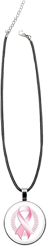 Collares cortos para mujer collar de pecho rosa colgante de cinta cordón de cuidado de cuero para cáncer collares y colgantes negros de plata collar