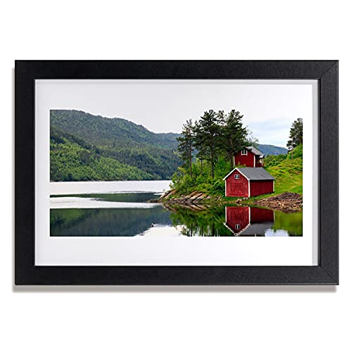 Affiche avec cadre en MDF Tulup décoration murale haute définition paysage de lac