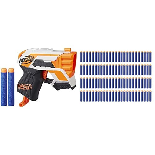 Image of Nerf Micro Shots N-Strike Elite Rough Cut 2x4 with 100 Extra Elite Darts Pack, Ages 8 and Up