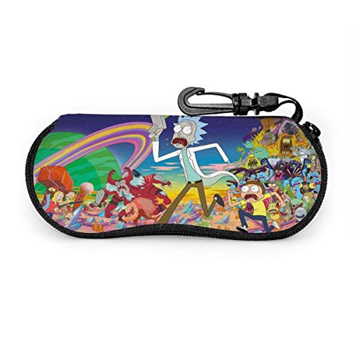 Preisvergleich Produktbild Rick Morty Brillenetui, tragbarer Reise-Reißverschluss Sonnenbrillenetui Brillentasche Guard Set