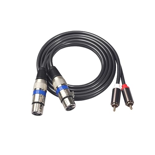 Angoily 1.5m Dual Male to Dual XLR Male Audio Cable Signal Patch Cable Shielding