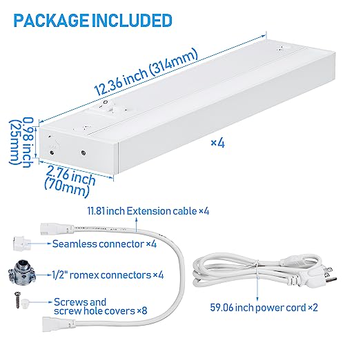 Torchstar ST1CBT-12-4P8WCCT Led Under Cabinet Lighting 3Cct thumb #4