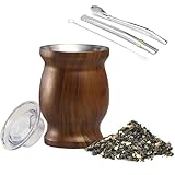 マテ茶カップ ステンレス製 マテ茶 マテゴードセット ストロー洗浄ブラシ付き お手入れ簡単 部屋 オフィス プレゼント（木目）