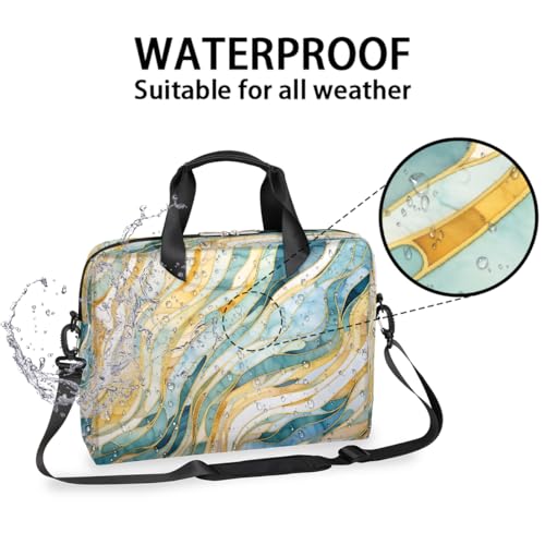 Maletín para portátil 15.6" diseño Marble Teal Golden miniatura 3