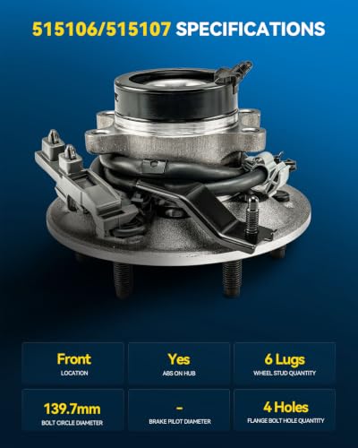 Image of PHILTOP 515106 /515107 RWD Front Wheel Bearing Hub Assembly for Colorado
