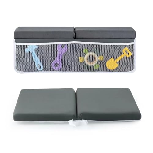 Image of PandaEar Comfortable Baby Bath Kneeler and Elbow Rest Pad Set, Non-Slip Bathtub Kneeling Pad for Bathing Baby Tub Knee Mat, Bath Pad for Tub, Bath Tub Cushion Mat with Toy Organizer Storage Pockets