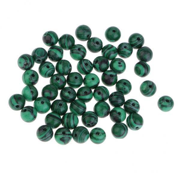SNAPPSY 3x50 Pcs 8mm Green Natural Malachite Beads Big Hole Charm DIY Jewelry Findings-image-29