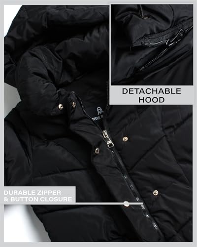 Steve Madden Women's Long Chevron Maxi Puffer Coat4