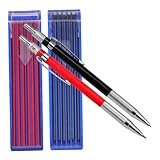 ROMISBABA Penna Meccanica per Falegname con Ricariche Nere e Rosse Penna da Disegno Ingegneristico Automatica Multifunzione per Marcatura Professionale Compatta Tempera
