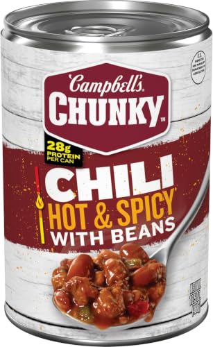 Image of Campbell's Chunky Hot and Spicy Chili With Beans, 16.5 oz Can (Pack of 5)