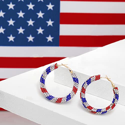 MUYUU Crystal Hoop Earrings Bohemian Sparkle Resin Rhinestone Wrapped Hoop Crystal Earrings for Women Fashion Jewelry2