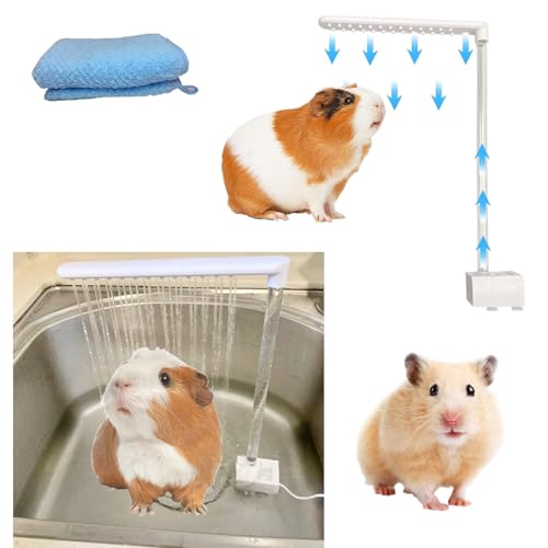 Hamster Bath kit, Electric Shower for Hamster Bath Tub, Hamster Cage Accessories, Hamster Supplies for Guinea Pig Accessories, Rat Cage Accessories, Chinchilla Cage Accessories