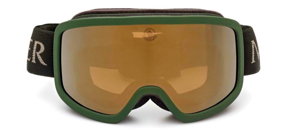 Moncler Terrabeam ML0215 Ski Goggles Matte Dark Green/Brown Unisex Sports & Outdoors