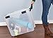 IRIS USA 103 Quart WEATHERPRO Plastic Storage Box with Durable Lid and Seal and Secure Latching Buckles, Weathertight, Clear with Black Buckles, 1 Pack