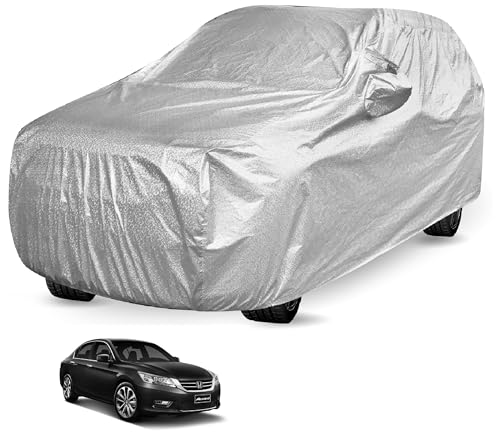 Image of Auto Hub Waterproof Car Cover Compatible with Accord (Model : 2017-Till Date) with Mirror Pocket, Soft Cotton Lining, Waterproof Accord Car Cover- Metallic Silver