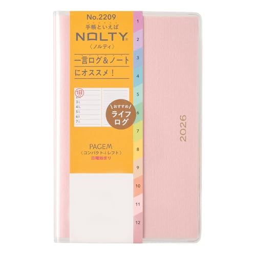 NOLTY PAGEM Compact-i Left Weekly Planner 2026 January Start Japanese Edition Pink 2026-2209