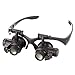 Produktbild Stirnband-Uhren-Reparatur-Lupe, LED-Lupe, Doppel-Augenlupe, Brillen-Juwelier-Reparatur, 10-fach, 15-fach, 20-fach, 25-fache Linse (schwarz)