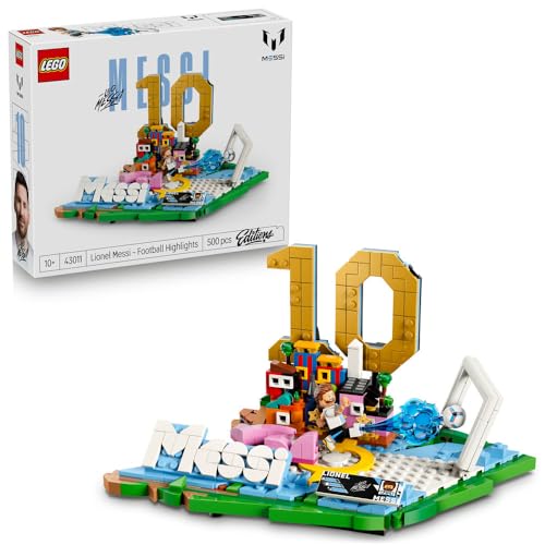 LEGO Editions Lionel Messi Football Highlights Toy - 3D Display Model Kit w/Collectible Minifigure - Kids Room Decor - Gift for 10+ Year Old Boys Girls & Adult Sports Fans - 43011