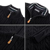 PJ PAUL JONES Strickjacke Herren Stehkragen Cardigan Zopfmuster – Ansicht 6