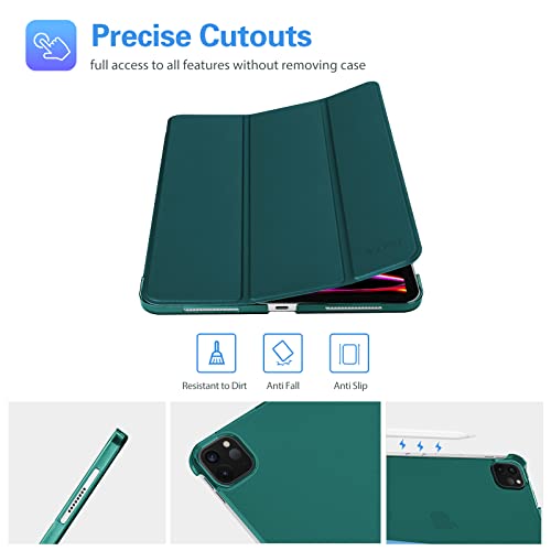 Image of ProCase Smart Case for iPad Pro 12.9 2022 /2021 /2020 /2018, Slim Stand Hard Back Shell Smart Cover for iPad Pro 12.9 inch 6th Gen /5th Gen /4th Gen /3rd Gen -BluishGreen