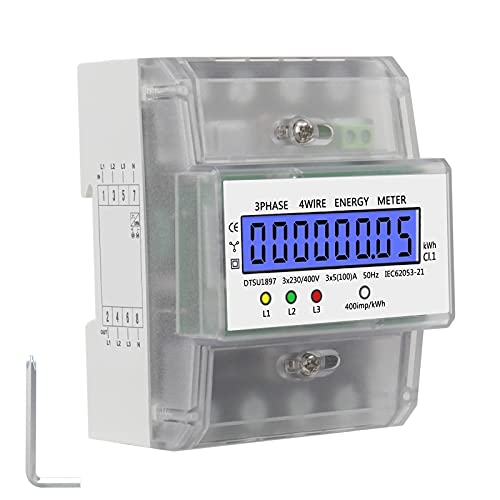 Compteur électrique Numérique Jooheli Compteur électrique Triphasé LCD,Compteur électrique Numérique Triphasé, 4 fils, Compteur KWh,Compteur de Courant Alternatif Pour Systèmes de Mesure de Puissance