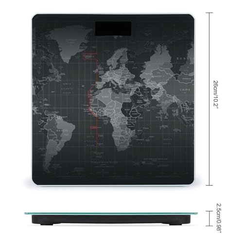 Báscula Digital para Baño con Mapa Mundial Negro miniatura 2