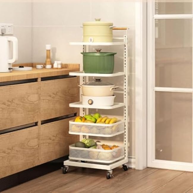 3 Tier Microwave Oven Rack Kitchen Storage Unit with Chopping Board Holder & Pan Racks Space Saving Kitchen Stand for Cupboard nization Black 5 Boards & 1 Basket-33G0YMPW