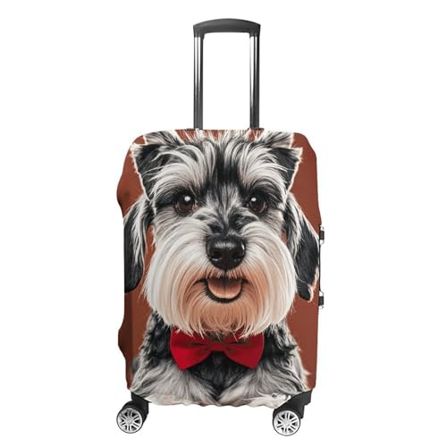 Travel Luggage Cover Elastic Suitcase Protector Anti-Scratch Washable Oil Cute Schnauzer Dogs Luggage Sleeve Tsa Approved Carry on Covers Baggage Cover Fits 18-32 Inch Luggages