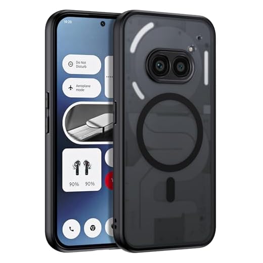 BENTOBEN Funda Magnética para Nothing Phone 2a [Compatible con Magsafe] Carcasa Nothing Phone 2a Funda Cover Protección de Grado Militar Anti-Golpes Parte Trasera Mate Translúcida Anti-Arañazos Negro