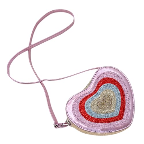 Sac bandoulière cœur en PU léger dorée avec taille compacte pour fille