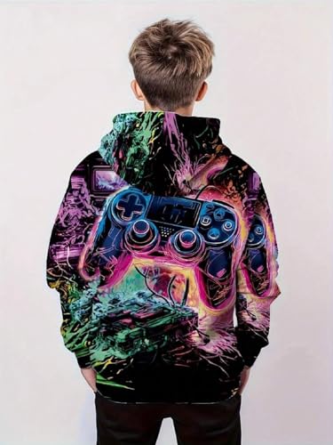 Image of Boys Humour and Comic Printed Long Sleeves Sweatshirt, Cotton Blend, Hooded Neck