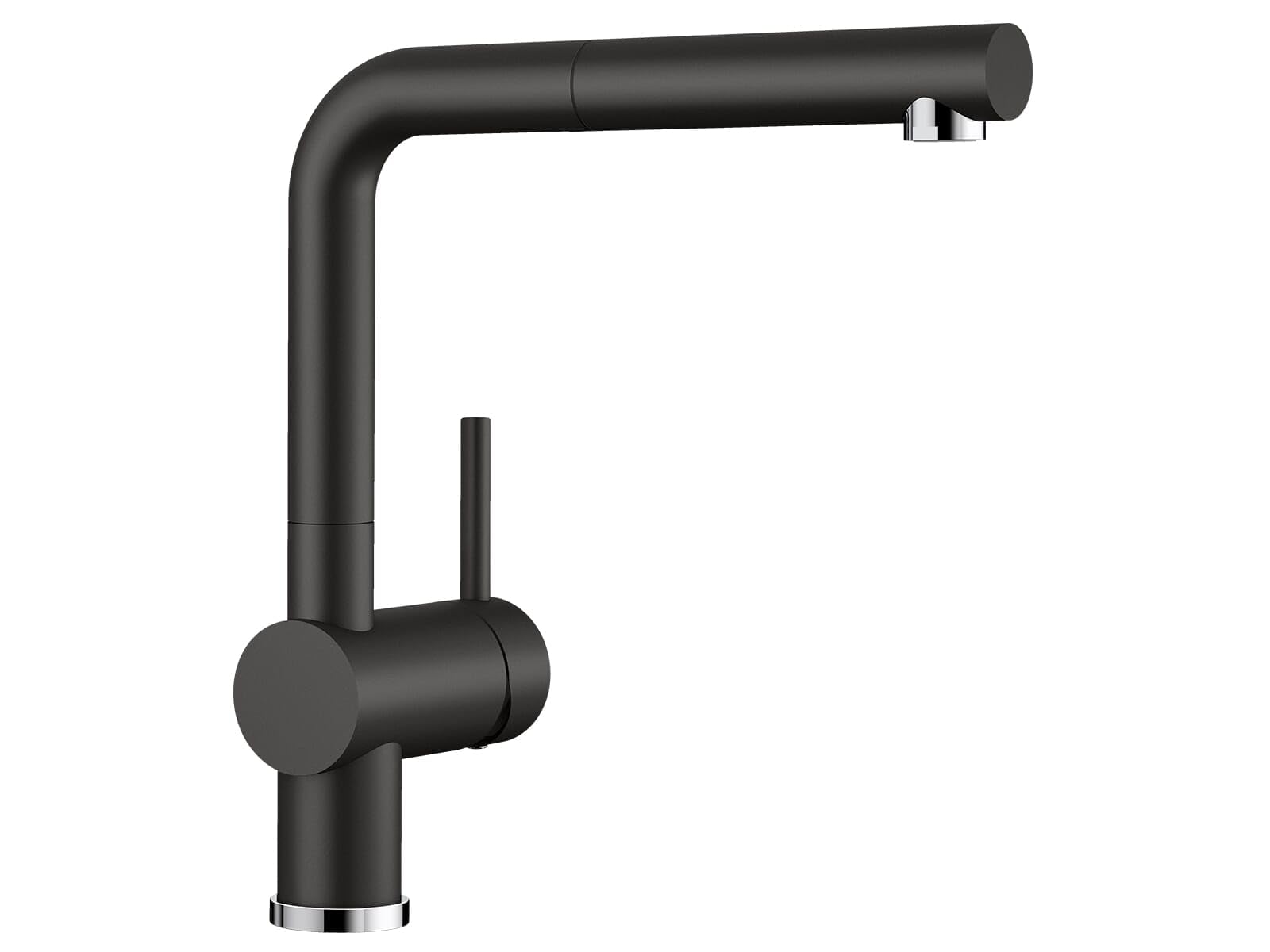 BLANCO Linus-S | Kitchen Mixer tap in silgranit Black | High-Pressure | with Pull-Out Hose | Non-Return Valve | Ceramic Cartridge | Assured Water Quality & Water-Saving | [11x26.6x28.2 cm]