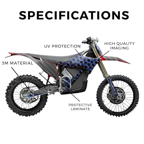 Image of Carbon Fiber Stark Varg MX 2023-2025 Graphics Kit Wrap - Hex Blue - Varg MX Skin - Premium 3M Vinyl Protective Wrap Decal Cover - Easy to Apply | Crafted in The USA by MightySkins