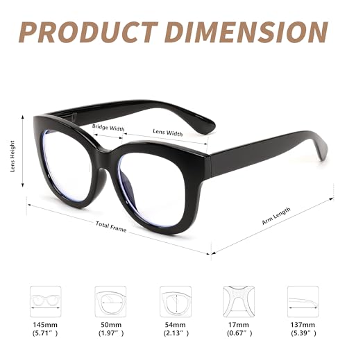 Image of FEISEDY Retro Blue Light Glasses for Women Men, Thick Square Glasses Blue Light Blocking, Anti Glare Digital &Eyestrain B0278